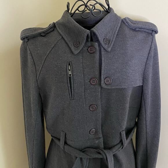 BAILEY 44 Jacket Size 4 Button Front Short to Long Convertible Military Accents - Picture 4 of 16